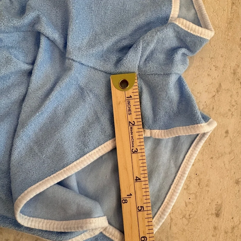 Shade Critters‎ Terry Cloth Shorts Blue White Trim Girls XL (14) New